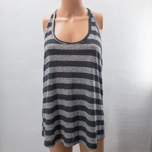 The Balance Collection Racer Back Tank Top Active Shirt Sz L Grey Gray Stripes